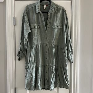 Pilcro army green long sleeve dress